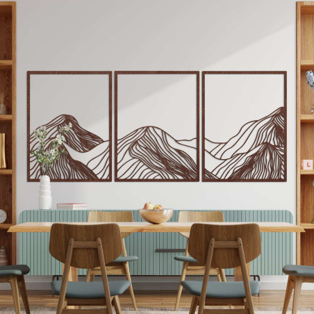 Modernes dreiteiliges Landschaftsgemälde – elegante Wanddekoration für das Wohnzimmer