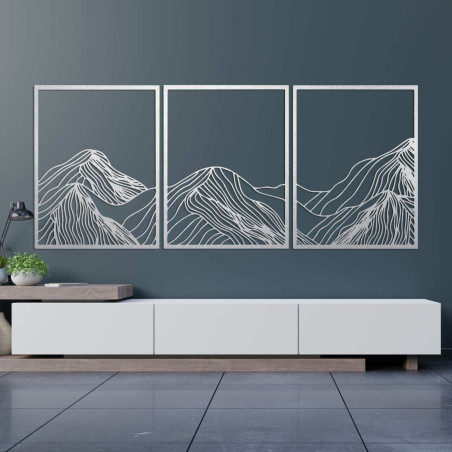Modernes dreiteiliges Landschaftsgemälde – elegante Wanddekoration für das Wohnzimmer