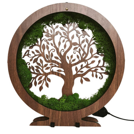 LED-Lampe Lebensbaum mit Moos - Tischdekoration für das Wohnzimmer.