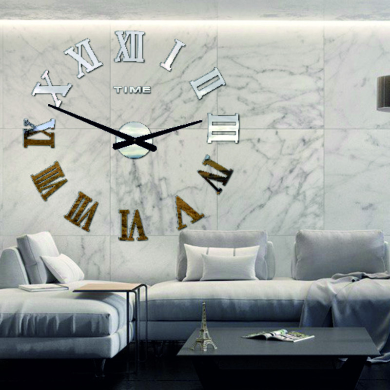 Selbstklebende römische Wanduhr – moderne Dekoration fürs Wohnzimmer