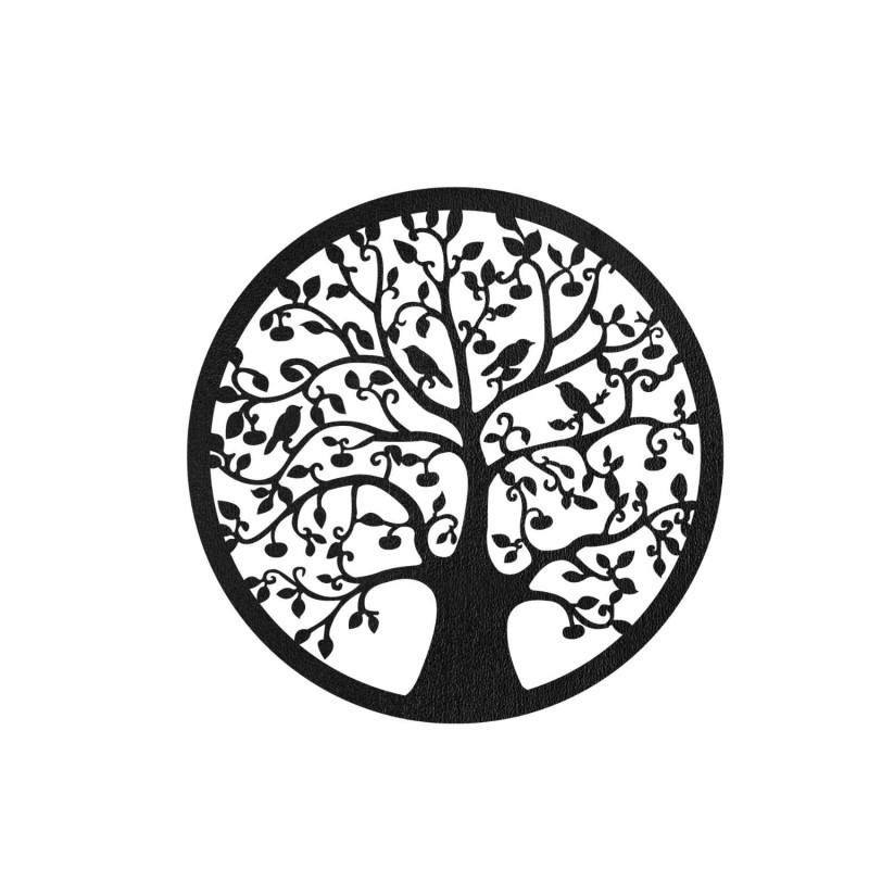 Modernes rundes Wandbild „Baum des Lebens“, exklusive Eichenbronze-Ausführung.