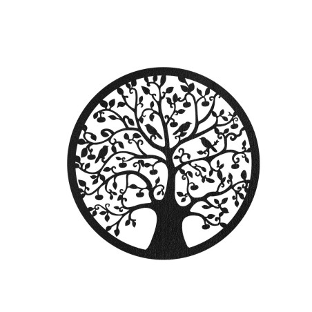 Modernes rundes Wandbild „Baum des Lebens“, exklusive Eichenbronze-Ausführung.