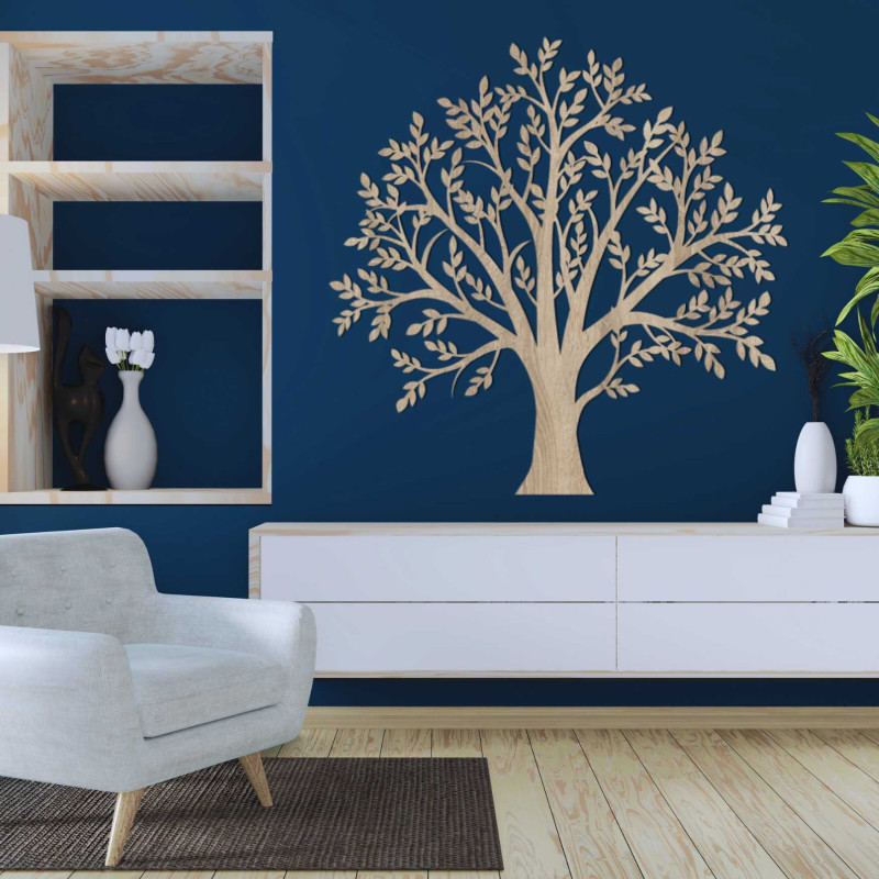 Das elegante Holzbild „Baum des Lebens“ passt hervorragend sowohl zu modernen als auch zu rustikalen Räumen.