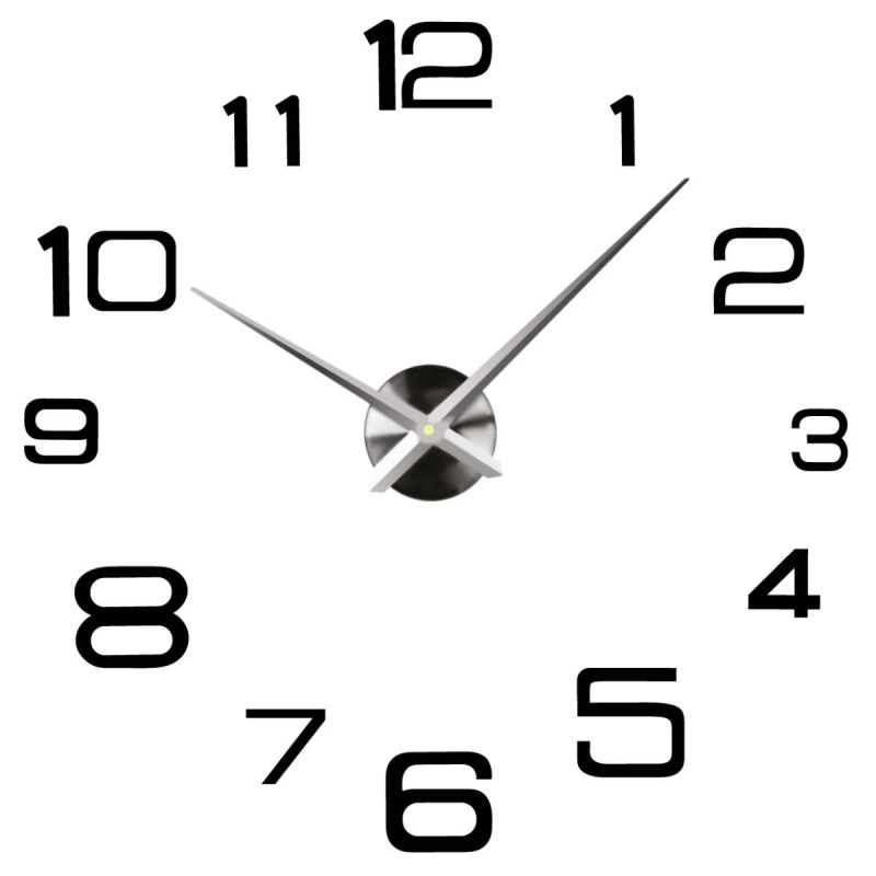 Moderne DIY-Wanduhr zum Aufkleben – Schwarze Ziffern