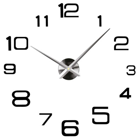 Moderne DIY-Wanduhr zum Aufkleben – Schwarze Ziffern