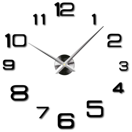 Moderne DIY-Wanduhr zum Aufkleben – Schwarze Ziffern