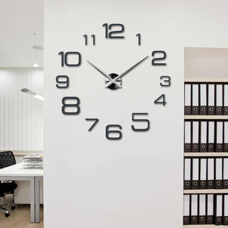 Große, selbstklebende Wanduhr mit verstellbarem Durchmesser