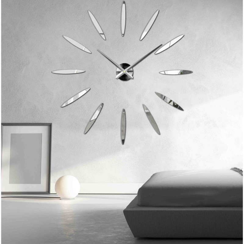 Designer-3D-Wanduhr – Weiße Ziffern mit geräuschlosem Uhrwerk