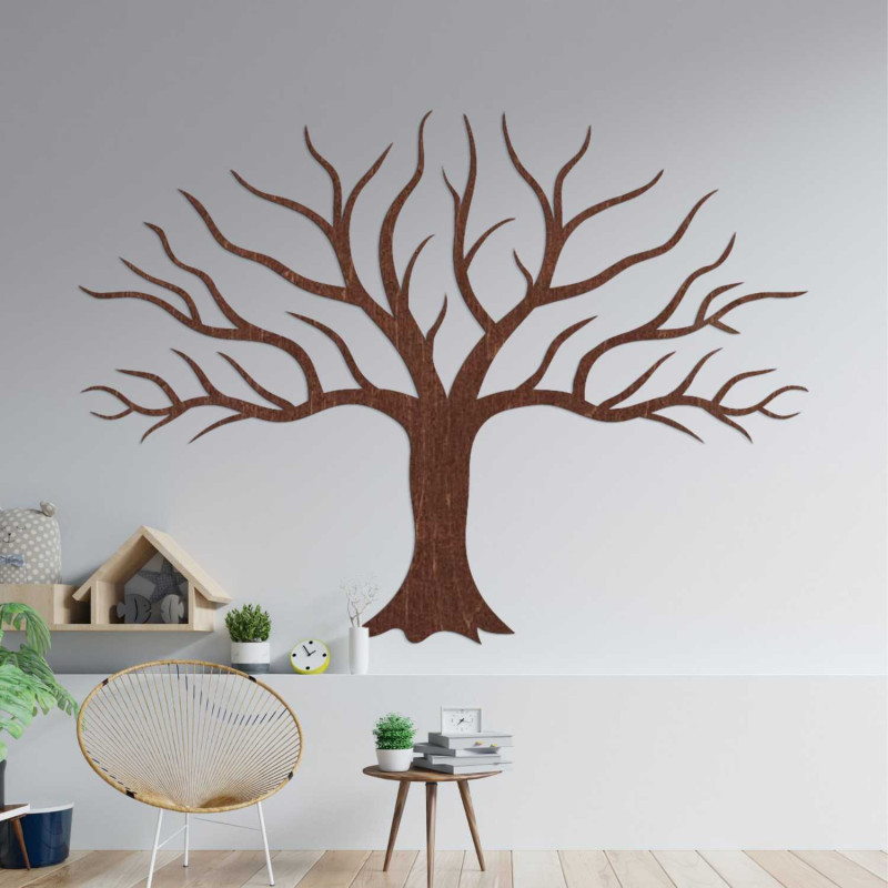 Die elegante Baumdekoration aus Holz besticht durch ihr minimalistisches Design und ihre präzise Verarbeitung.