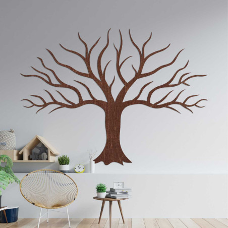Die elegante Baumdekoration aus Holz besticht durch ihr minimalistisches Design und ihre präzise Verarbeitung.