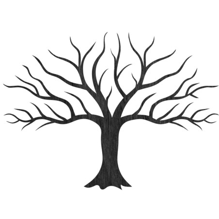 Ein präzise geschnitzter Holzbaum passt hervorragend in eine moderne Wohneinrichtung.