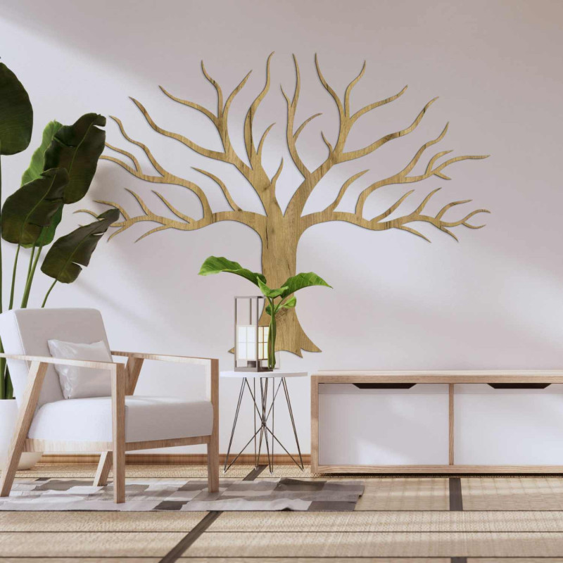 Der hölzerne Lebensbaum ist ein originelles Accessoire für ein gemütliches und modernes Zuhause.