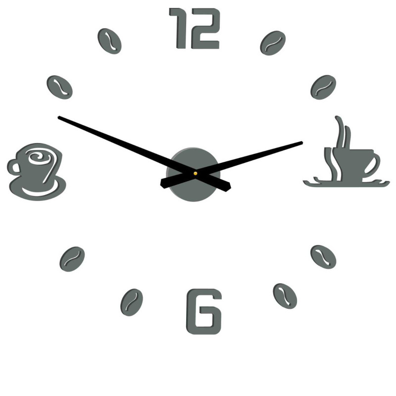 Wanduhr mit Klebefläche, Kaffee | KAFFEE
