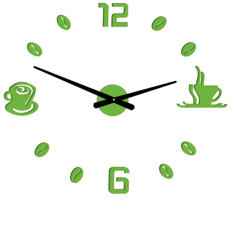 Wanduhr mit Klebefläche, Kaffee | KAFFEE