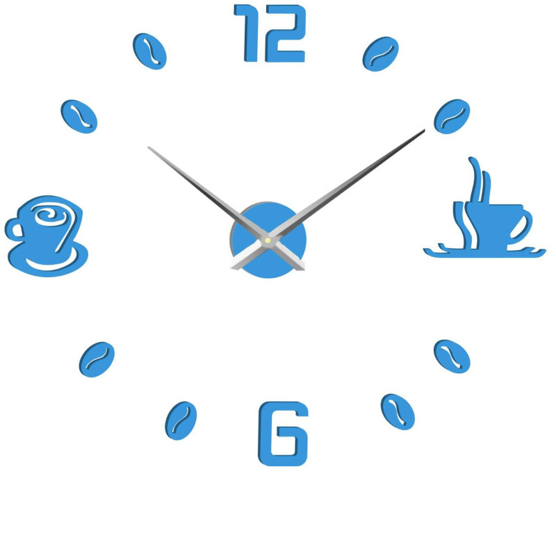 Wanduhr mit Klebefläche, Kaffee | KAFFEE
