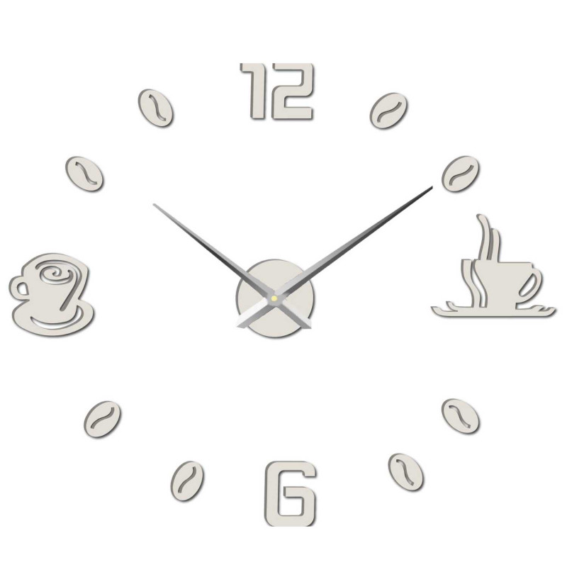 Wanduhr mit Klebefläche, Kaffee | KAFFEE