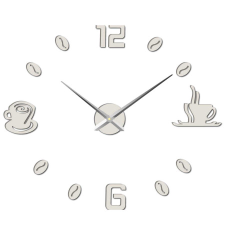Wanduhr mit Klebefläche, Kaffee | KAFFEE
