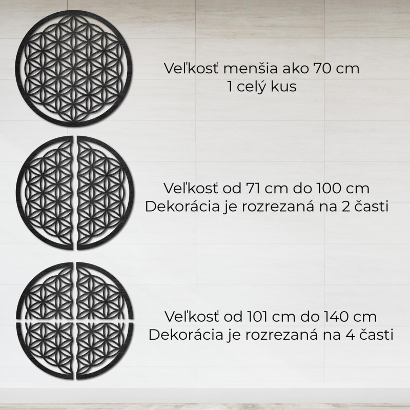 Mandala aus Holz für die Wand: Blume des Lebens