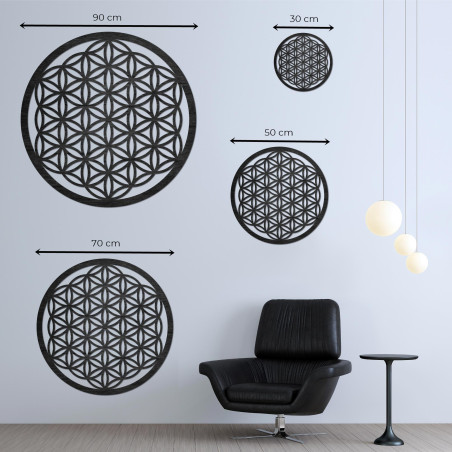 Hölzernes Mandala an der Wand: Blume des Lebens – PERTON