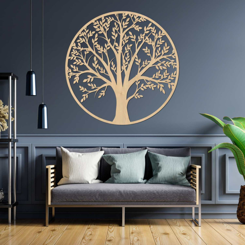 Ein aus Holz gefertigter Design-Lebensbaum für ein harmonisches Zuhause