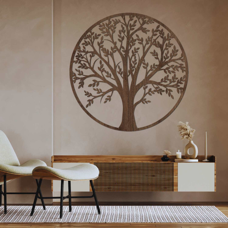 Ein aus Holz gefertigter Design-Lebensbaum für ein harmonisches Zuhause