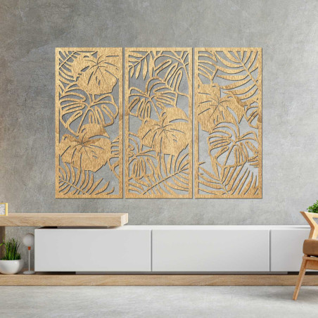 Elegante Wanddekoration mit exotischem Blattmotiv