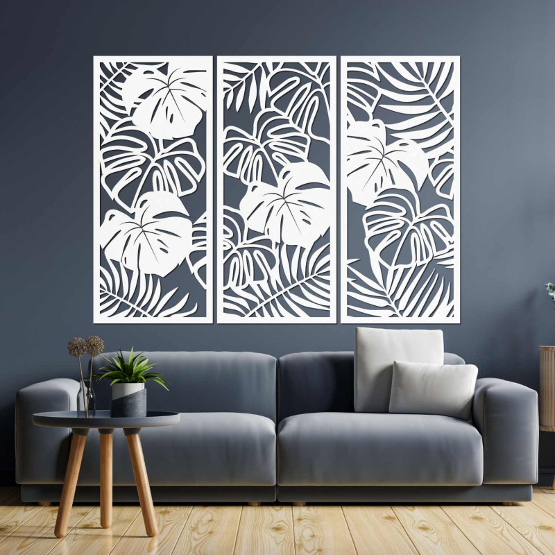 Elegante Wanddekoration mit Monstera-Blattmotiv
