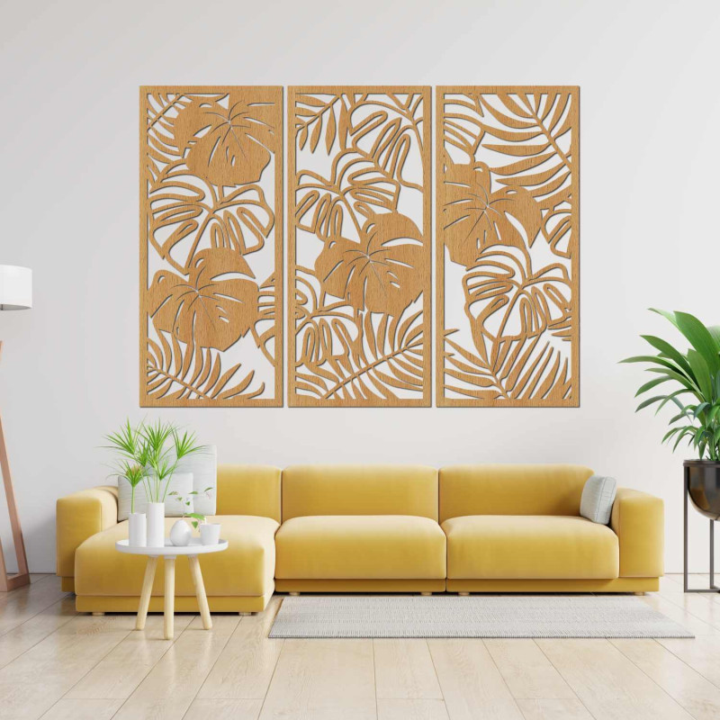 Tropisches Holzgemälde für ein modernes Interieur