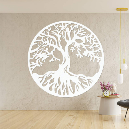 Minimalistischer Lebensbaum an der Wand mit detaillierter Verarbeitung