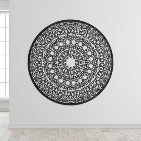 Elegantes Mandala-Gemälde aus Holz für ein modernes Zuhause
