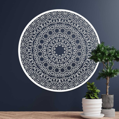 Moderne Mandala-Wanddekoration aus Naturholz