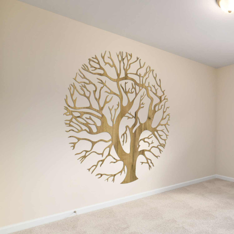 Holzbild „Baum des Lebens“ an der Wand für ein modernes Interieur