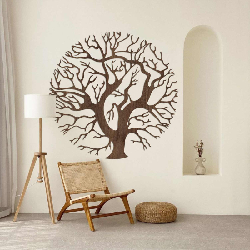 Luxuriöse Lebensbaum-Dekoration aus Holz für das Wohnzimmer