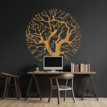 Luxuriöse Lebensbaum-Dekoration aus Holz für das Wohnzimmer