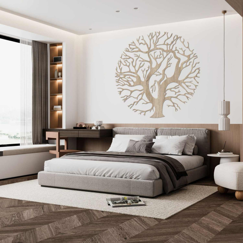 Luxuriöse Lebensbaum-Dekoration aus Holz für das Wohnzimmer