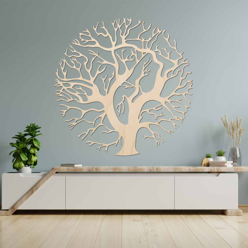 Moderne Holzdekoration „Lebensbaum“ für ein elegantes Interieur