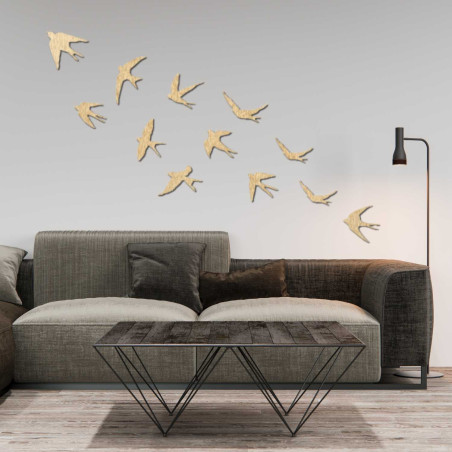 Wanddekorationen aus Holz: Fliegende Vögel | FLOCK