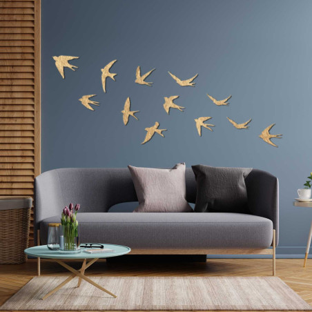 Wanddekorationen aus Holz: Fliegende Vögel | FLOCK