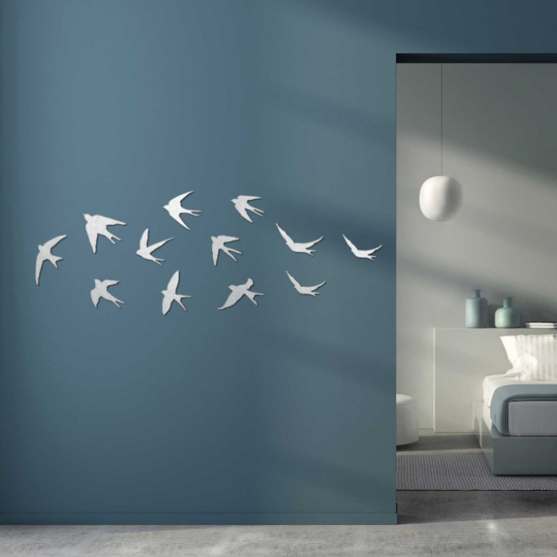 Wanddekorationen aus Holz: Fliegende Vögel | FLOCK