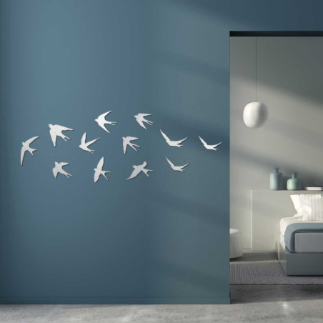 Wanddekorationen aus Holz: Fliegende Vögel | FLOCK