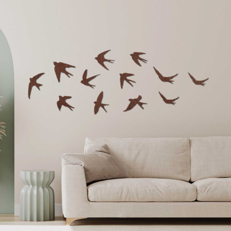 Wanddekorationen aus Holz: Fliegende Vögel | FLOCK