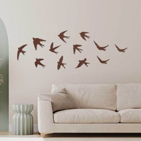 Wanddekorationen aus Holz: Fliegende Vögel | FLOCK