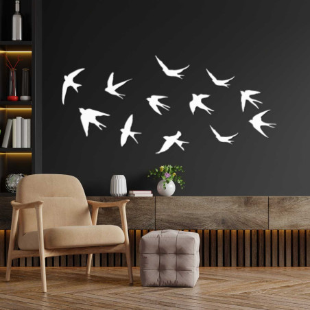 Wanddekorationen aus Holz: Fliegende Vögel | FLOCK