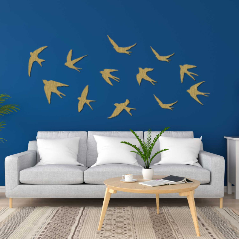 Wanddekorationen aus Holz: Fliegende Vögel | FLOCK