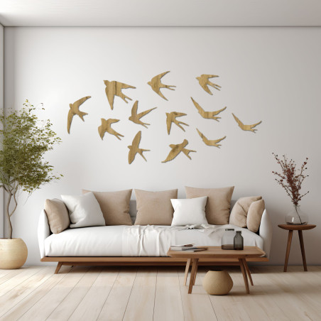 Schaffen Sie mit einer Dekoration aus fliegenden Schwalben ein Zuhause voller Frieden und Eleganz.