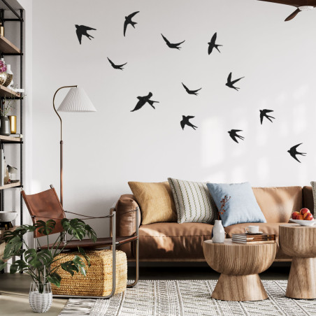 Schaffen Sie mit einer Dekoration aus fliegenden Schwalben ein Zuhause voller Frieden und Eleganz.