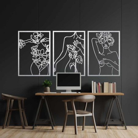 Minimalistische Linienzeichnung einer Frau als stilvolle Wanddekoration