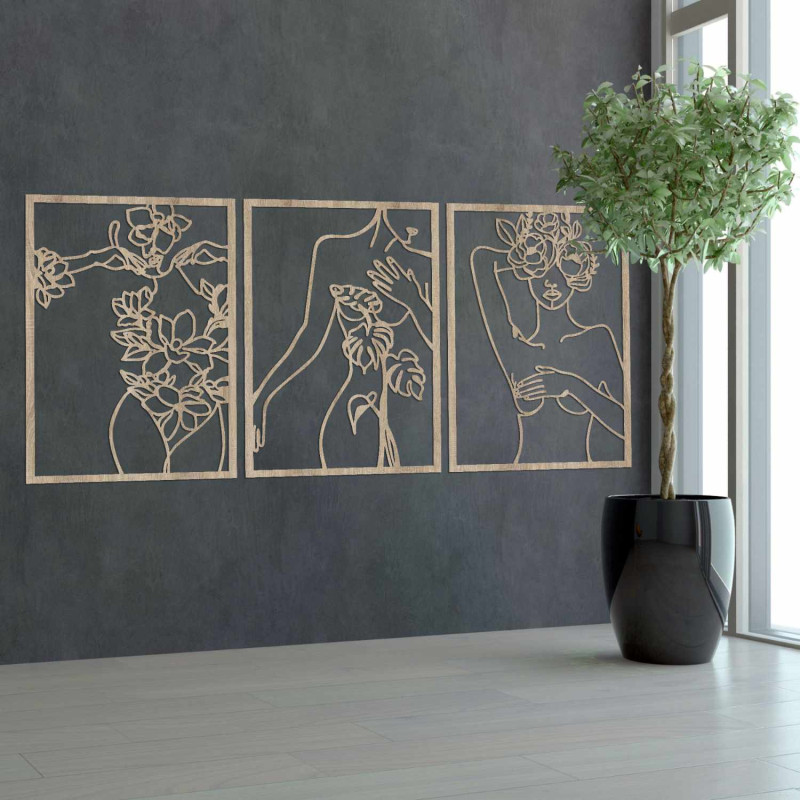 Designer-Wanddekoration mit minimalistischen, femininen Linien