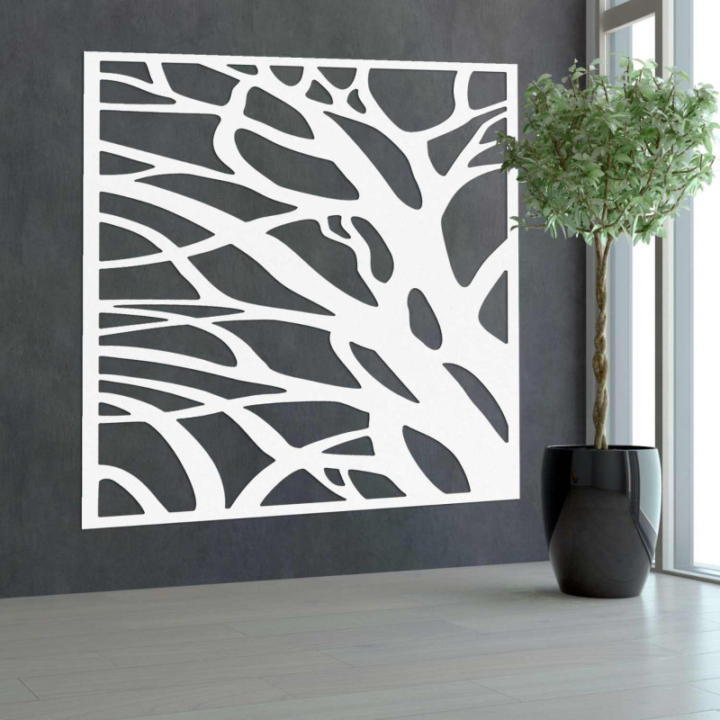 Modernes Holzbild mit Baum- und Astmotiv an der Wand