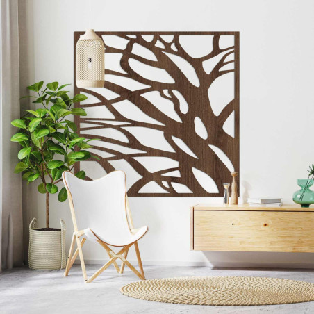 Abstrakte Wanddekoration aus Holz, inspiriert von der Natur